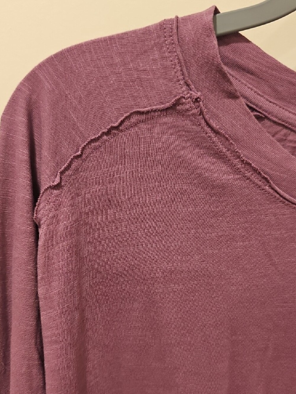 Free People Arden Crew Neck Tee in Plum; NWT; Size LARGE - Picture 6 of 8